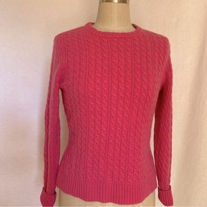 Pure Cashmere S pink cable knit sweater EUC